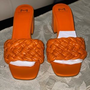 Marc Fisher, Women’s Nahea Block Heel Sandala, Orange, Size 7